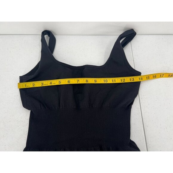 We Wore What Small Black Athleisure Biker Romper Square Neck Jumpsuit One Piece - Picture 10 of 13